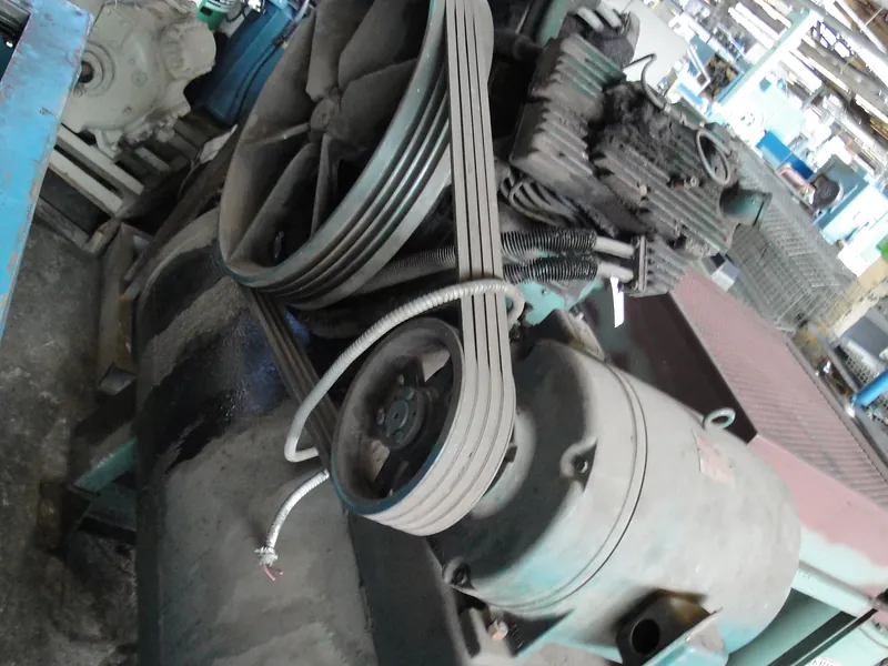 Multiple V-belt drive on an industrial machine